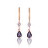 Stylish Earrings Jewelry Water Drop 925 Sterling Silver For Women Rose Gold Plated With Zircon Drop Earrings
