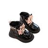 2024 Children Short Boots for Girls Winter New Fashion Sweet Bowtie Soft Bottom Anti-slippery Versatile Casual Side Zipper Shoes