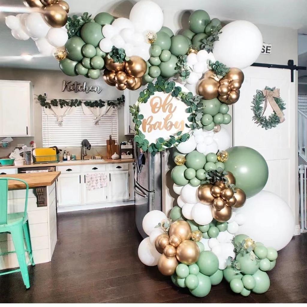 Винтажный набор цепочки из шаров цвета бобов для оформления сцены на вечеринке по случаю дня рождения, праздничное украшение