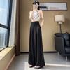 Hourglass Waist Ice Silk Casual Wide-leg Pants Spring and Summer New High-waist Straight-down Large-swinging Long Pants Suit Pants