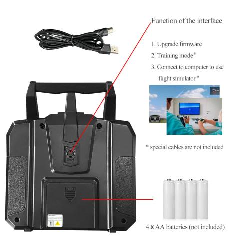 FLYSKY FS-i6X 10-Channel Transmitter and FS-iA6B Receiver, 2.4GHz RC Controller for RC Cars, Boats, Planes, Helicopters, Drones, Robots, and Construct