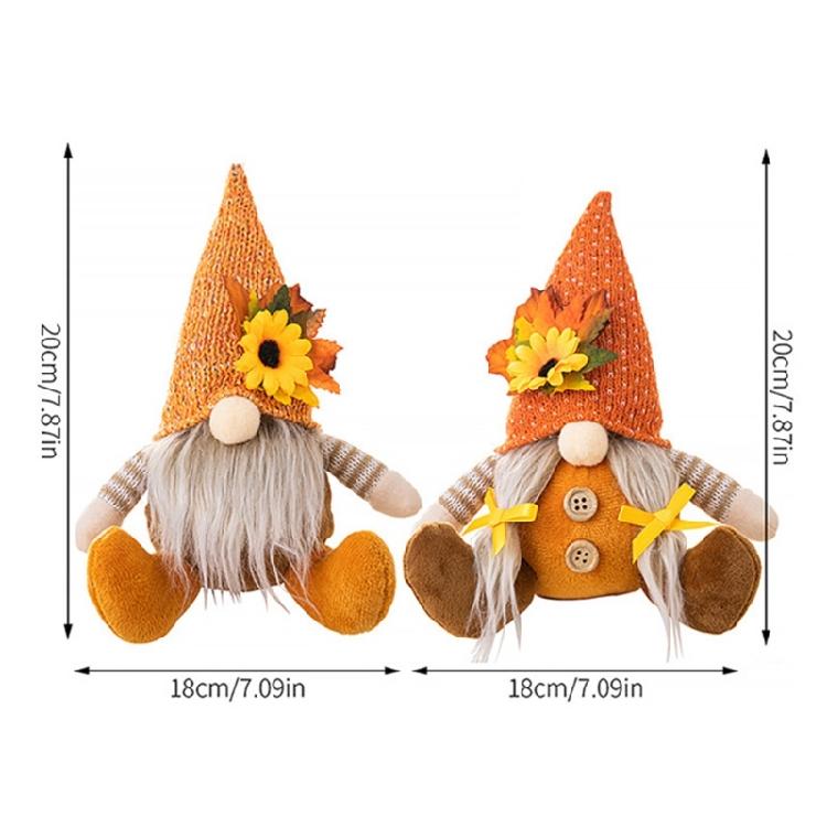 1Pair Harvest Festival Dwarf Dolls Set Handmade Gnomes Statuettes for Seasonal Home Embellishment Parties Supplies