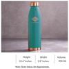 Pure Copper Lacquer Coated Green Silk Finish Water Bottle, Drinkware & Storage Purpose, Ayurvedic Health Benefits, Volume-900 ML - Pack of 1
