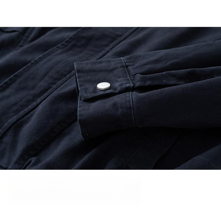 Универсальное пальто Минималистичная хлопковая куртка высокого класса Мужская куртка 2026 года Выстиранная Под старину Лацкан Мужская Весенне-осенняя одежда Дышащая Рабочая Повседневная куртка