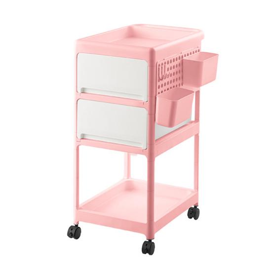 Yousheng Передвижная сервировочная тележка Тележка для хранения в детской с ящиками и полкой Передвижной органайзер Тележка для хранения с крючками и съемными корзинами для ребенка