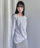 OURO Shirring Frill Knit T [ Pale Blue ]