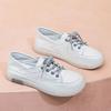 2025 Women's Genuine Leather White Sneakers: Breathable, Soft Cowhide Sole, Versatile Two-Wear Design for Spring & Summer.