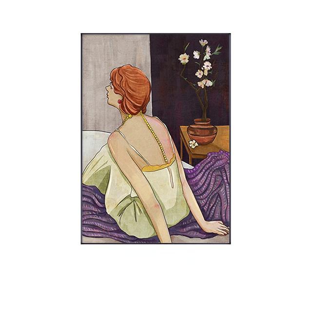 Скандинавская ретро-рисунок, картина на холсте, настенная художественная печать, интерьерное украшение для дома, абстрактная картина для гостиной, декоративный настенный постер