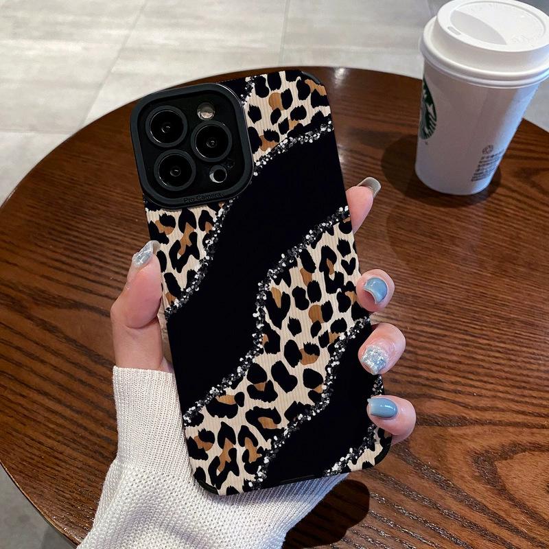 Модный силиконовый чехол с леопардовым принтом для iPhone 13 14 11 12 15 Pro Max Mini SE 7 8 Plus X XS XR, мягкий противоударный полный чехол