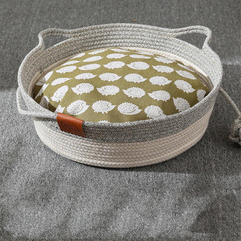 Кошачья кровать-корзина, гнездо для сна щенка, всесезонное, с мягкой подушкой, дышащие принадлежности для домашних животных, котенок