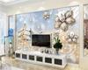 Photo 3d Wall Mural Fashion Modern Simple Flowers Wall Mural Diamond Jewelry Backdrop 3d Wallpaper