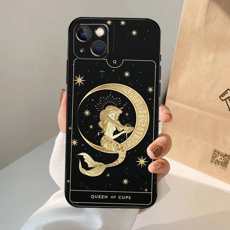 Чехол-кошелек со знаком зодиака и картами Таро для iPhone 16 15 14 13 12 11 Pro Max XS XR X Plus 12 13 Mini с бампером, задняя крышка