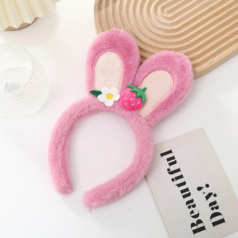 Корейская маска для умывания лица с кроличьими ушками: Милая 3D повязка на голову с заколкой в виде кроличьих ушек для девочек