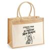 Sac cabas - PLANETEE - Collection « J'peux pas minimaliste » - Toile de jute &amp; coton - 21 L (43×33×21 cm) - Illustration noire