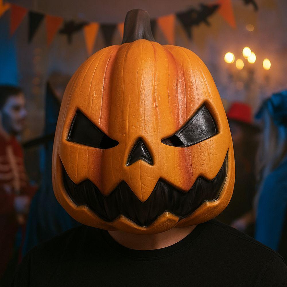Latex Jackolantern Mask Head Cover Scary Pumpkin Mask Masquerade Mask Carnival Event