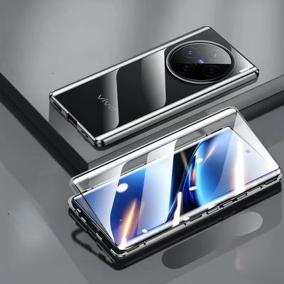 360 Металлический чехол из закаленного стекла с полной защитой для Vivo X200 Pro X200pro Противоударный бампер задняя крышка для Vivo X 200 X100 Pro