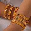New Fashion Flower Titanium Steel Plated 18k Gold Bracelet Five Leaf Flower Lucky Grass Bracelet Jewelry