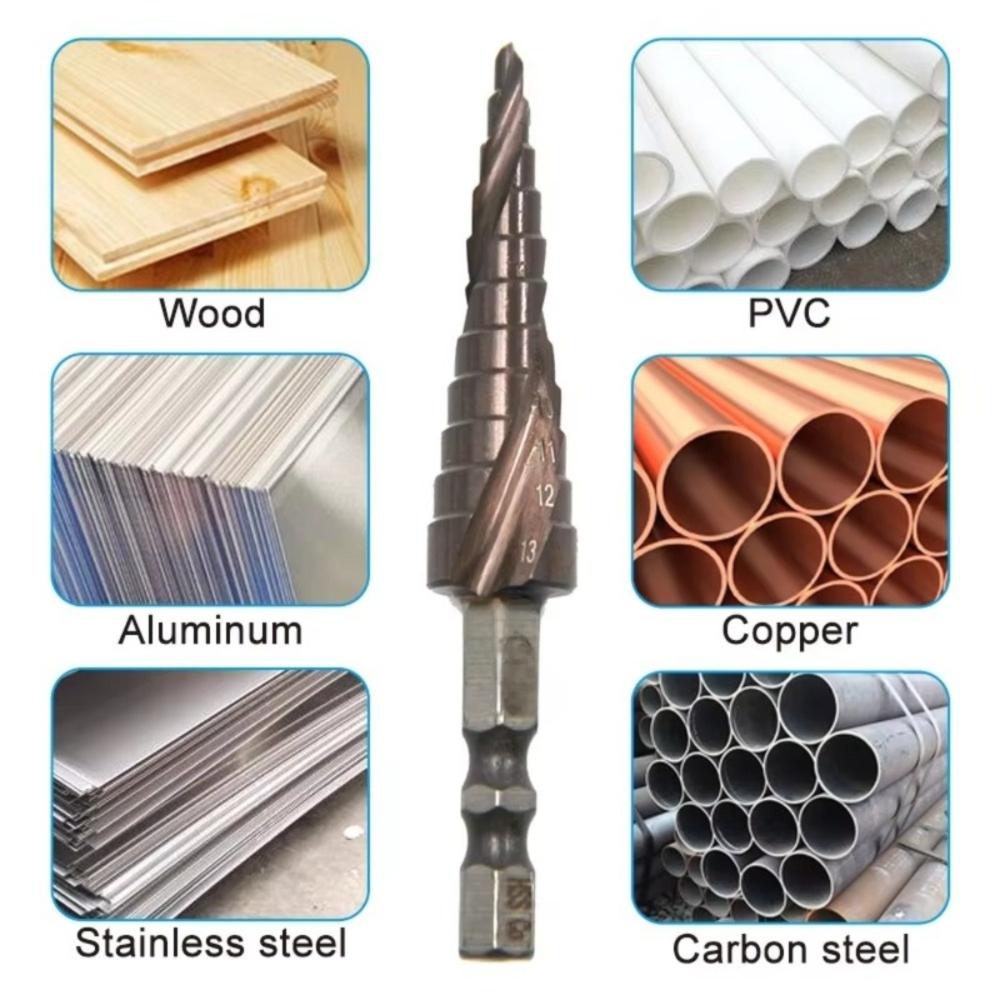M35 Cobalt Containing Step Drill 4-12mm Drill Bit Tool New Pagoda Drill  Metal