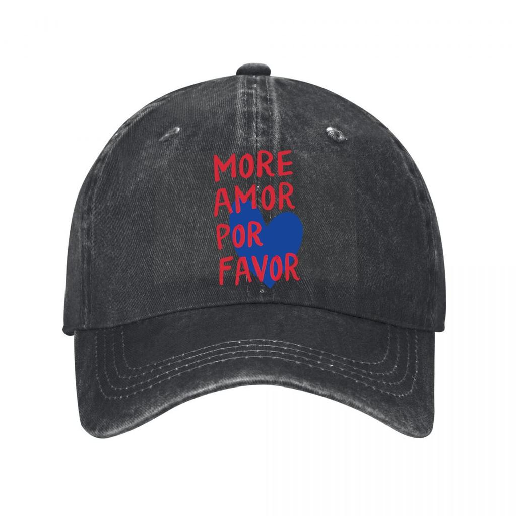 More Amor Por Favor Blue Heart Wall Art New Vintage Washed Cotton Baseball Cap Parent Kids Sun Hats