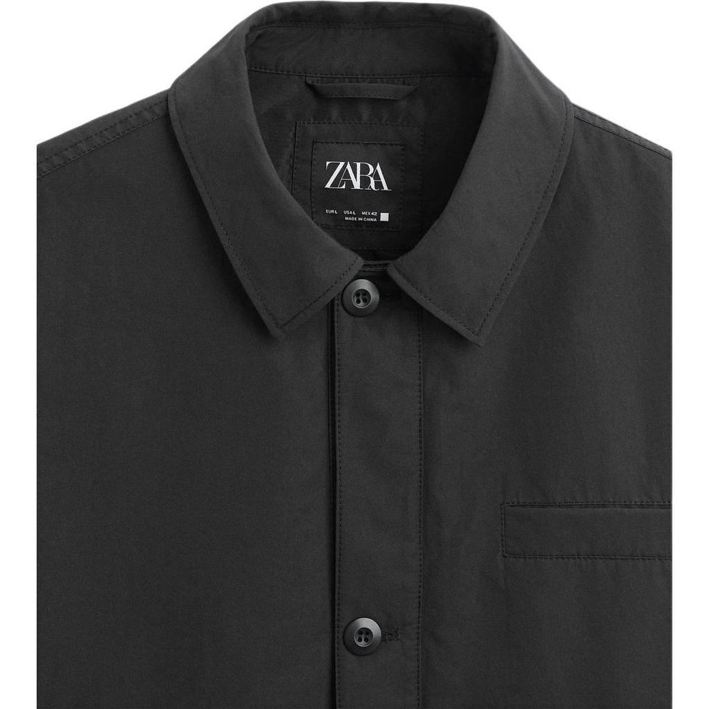 Zara Ss24 Year Of The Dragon Limited Edition Solid Color Single-Breasted Lapel Long Sleeve Cotton Coat Men Coats Black 5320415-800