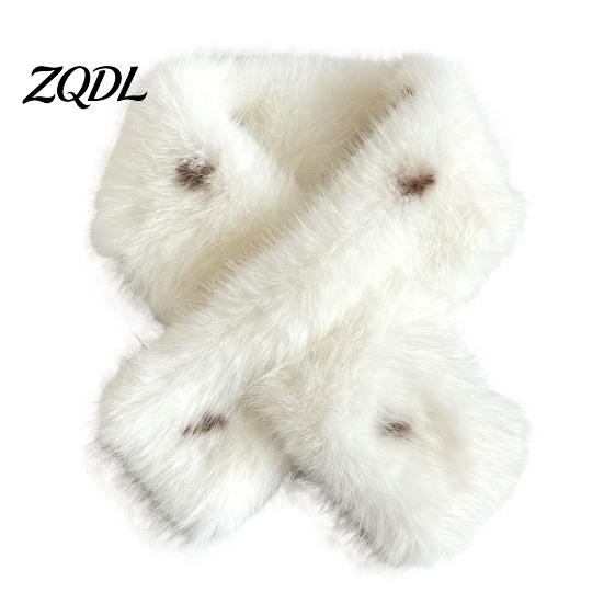 Cold Weather Thermal Wrap Faux Fur Collar Scarf for Women, Plush Neck Warmer Scarf, Fluffy Soft Velvet Scarves, Thanksgiving Christmas Fashion