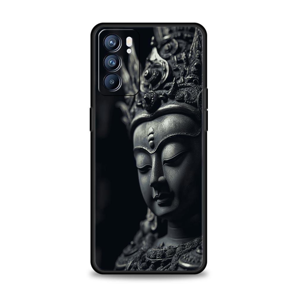 Чехол для телефона с статуей Будды для Oppo Reno14 Reno13 Reno12 11 F 10 Find X5 X9 Pro A54 5G A53 A52 A9 A16 A78 4G A80 A98