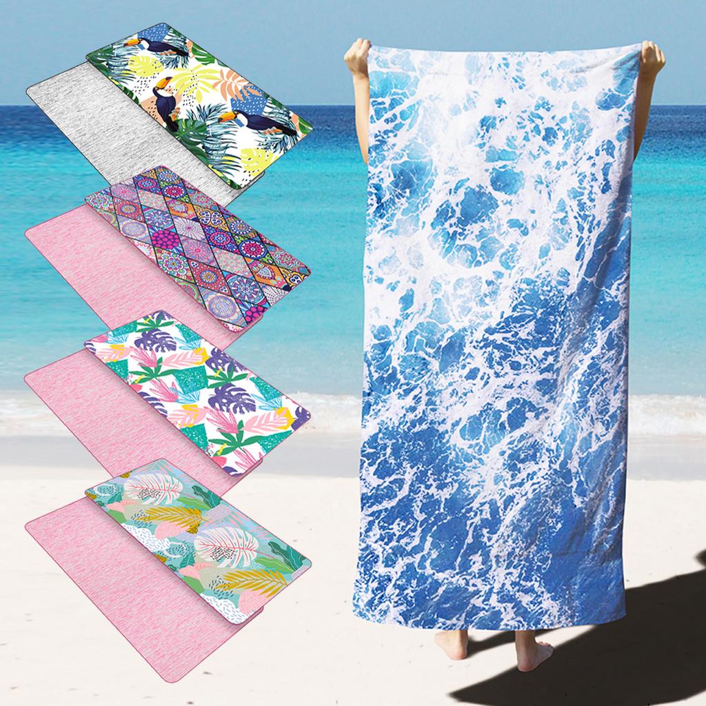 Multiple Types Microfiber Blanket Quick Drying Beach Towels, Oversized Printing Towel, Super Absorbent Pool Towel Blanket 1PC
