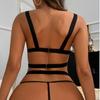 Набор БДСМ из искусственной кожи для ночного клуба, бюстгальтер-боди с фиксацией, эротическое белье, соблазнительный игровой набор, женская фетиш-клубная одежда