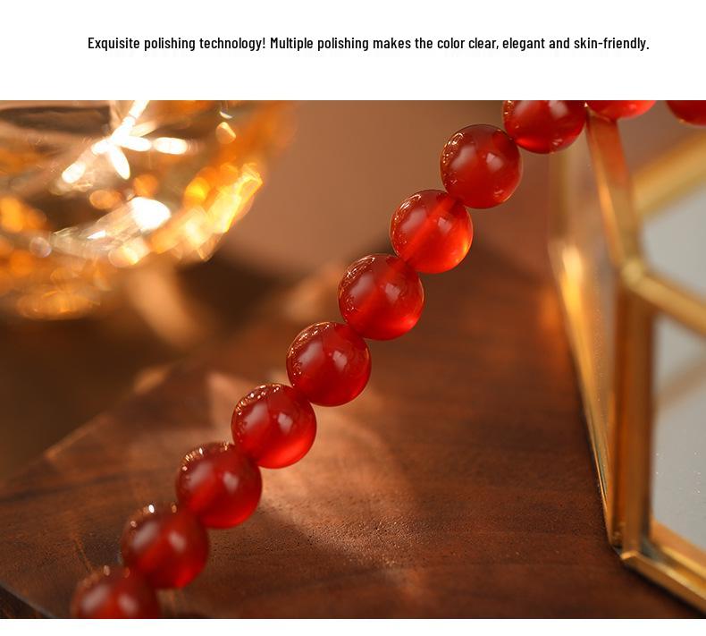 Колье из красного агата Banyan Tree с серебряной цепочкой S925 - Ручная работа, ретро-стиль, цепочка для ключиц для женщин.