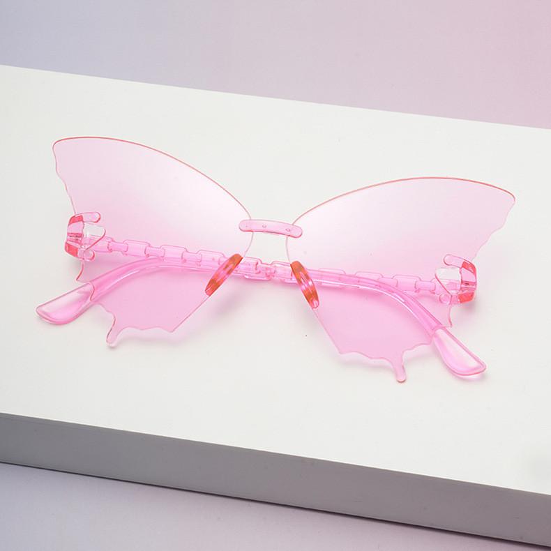 Unisex Butterfly Eyewear Frameless Sunglasses With Resin Lenses For Cycling And Stylish Outfits