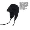 Women Knitting Hat Lace-up Solid Color Ear Protection Winter Elastic Hat Cold Weather Windproof Lei Feng Hat
