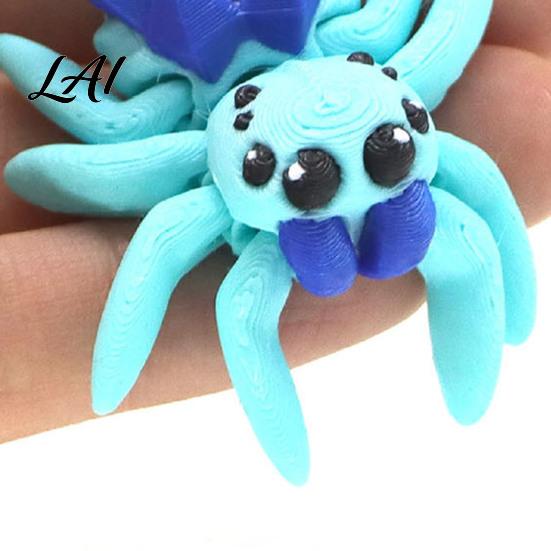PLA Craft Gifts 3D Printed Spider Figurine Articulated Fidget Toy Movable Joints Ornamental Pieces for Windowsill Animal Creative Desktop Ornaments