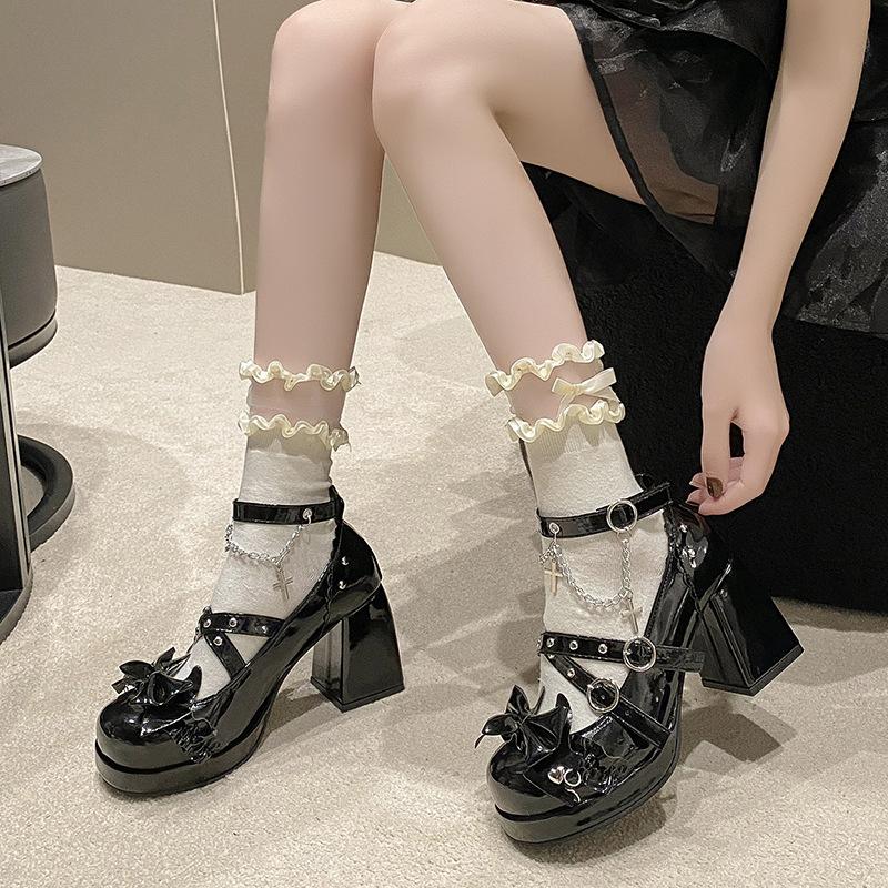 Sweet Spice Waterproof Table High Heel Sandals Summer 2025 New Bow Fashion Versatile Princess Shoes Sandals