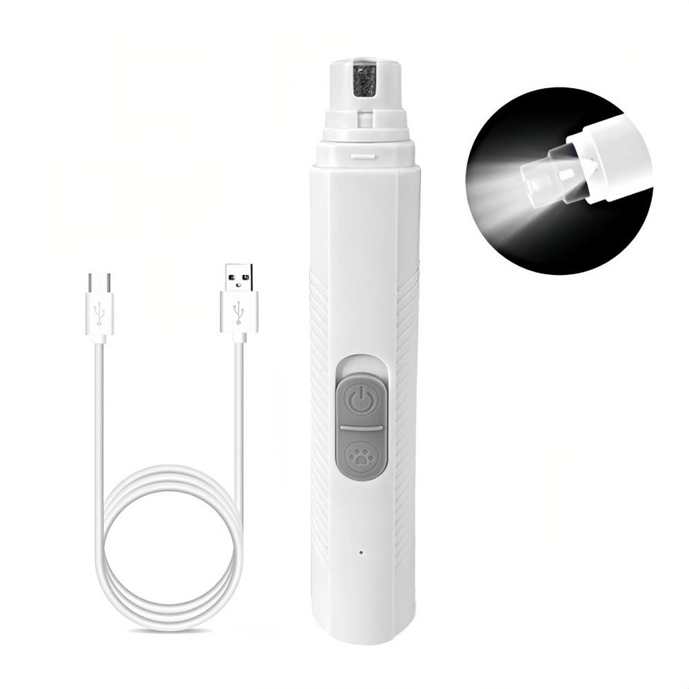 Перезаряжаемая электрическая пилка для ногтей для собак с USB-зарядкой, светодиодной подсветкой, триммер для кошачьих лап, уход за домашними животными в домашних условиях