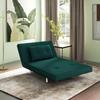 Single Bed Armchair 3 in 1, Reclining Armchair with 3 Levels with Velvet Covering and Cushion, 100x88x83cm, Dark Green