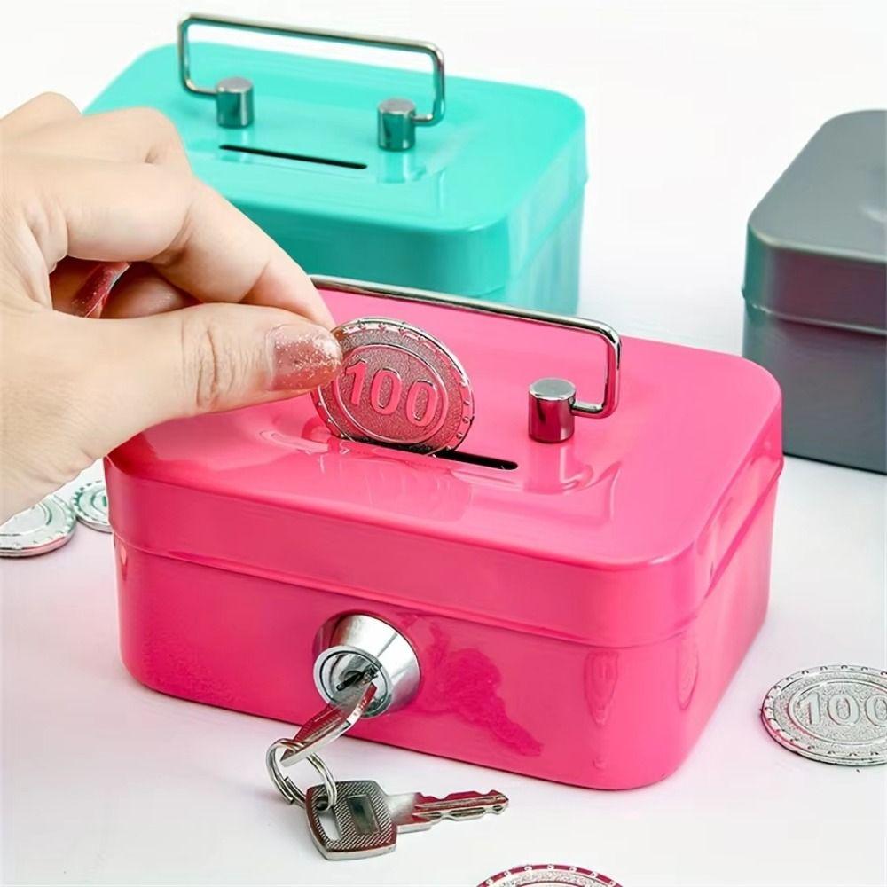 Metal Money Safe Case Mini Storage Box Creative Lockable Cash Box for Adults