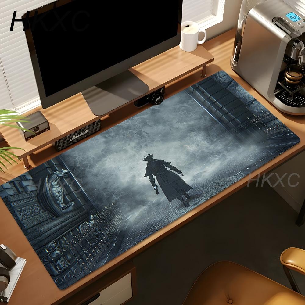 Игровой коврик для мыши Bloodborne Battle Warrior Mousepad XL Настольный коврик Нескользящая резиновая основа Мягкая ткань Игровая комната Настольный коврик для мыши