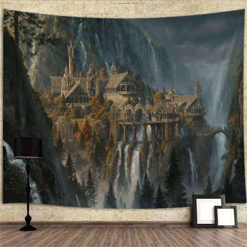 Гобелен средневековый фэнтезийный замок