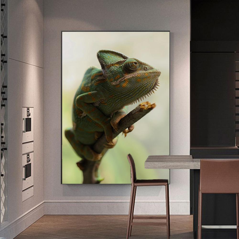Животный пейзаж картина маслом красочный хамелеон ящерица искусство холст картина гостиная коридор бар украшение дома фреска без рамки