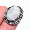 Лунный камень Ручная работа Серебро 925 пробы Ювелирное кольцо Размер 6 u7A38