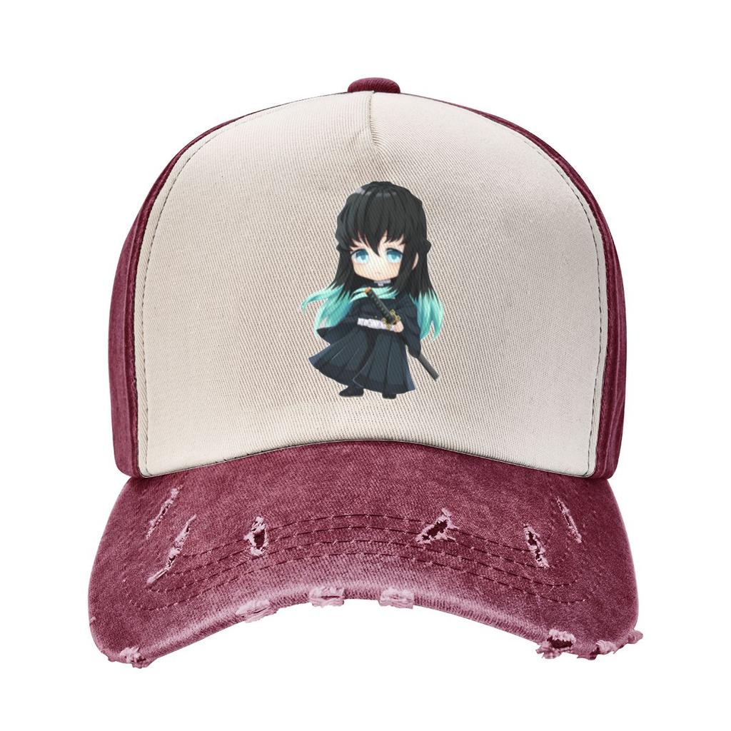 Demon Slayer Muichiro Tokito Chibi Baseball Caps Merch Vintage Distressed Denim Dad Hat Unisex Outdoor Summer Hats Cap