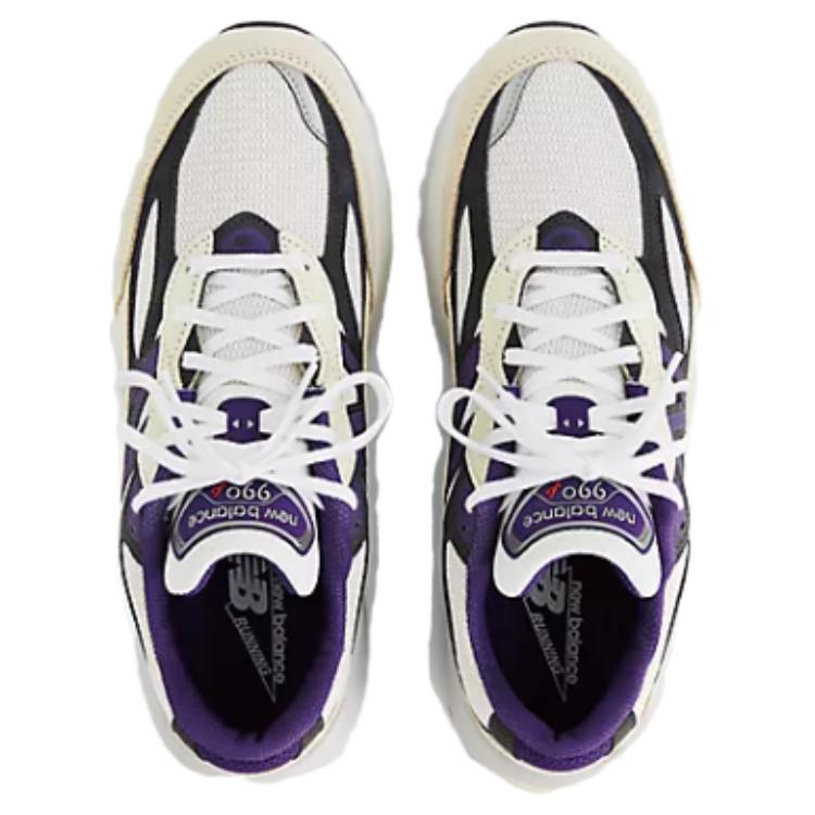 Кеды мужские Teddy Santis x New Balance 990v6 Сделано в США Белый Черный Слива Phantom U990WB6