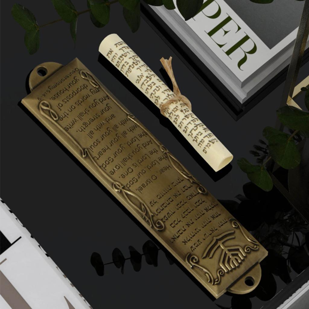 Holy Wall Blessing Item Metal Blessing Mezuzah with Scroll Unique Home Decorations Elegant Blessing Religious Gift