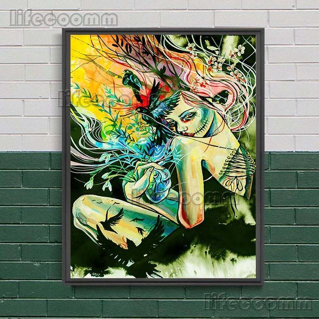 Готическое Созвездие Ведьмы Сюрреалистическое Искусство Принт Череп Декор Стены Искусства Холст Живопись Домашний Декор Жуткий Де Викка Плакат Принт Без Рамки