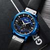 Megir Сине-черные роскошные армейские кварцевые наручные часы для мужчин