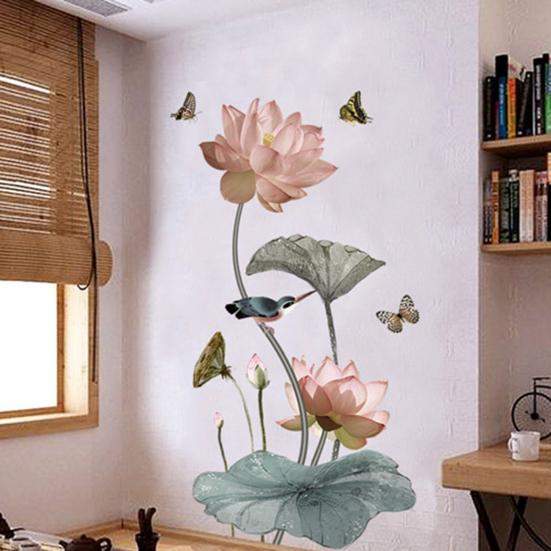 Наклейка на стену, яркая, легко наклеиваемая, износостойкая, прочная, с цветочным принтом, декоративная наклейка для окна для дома