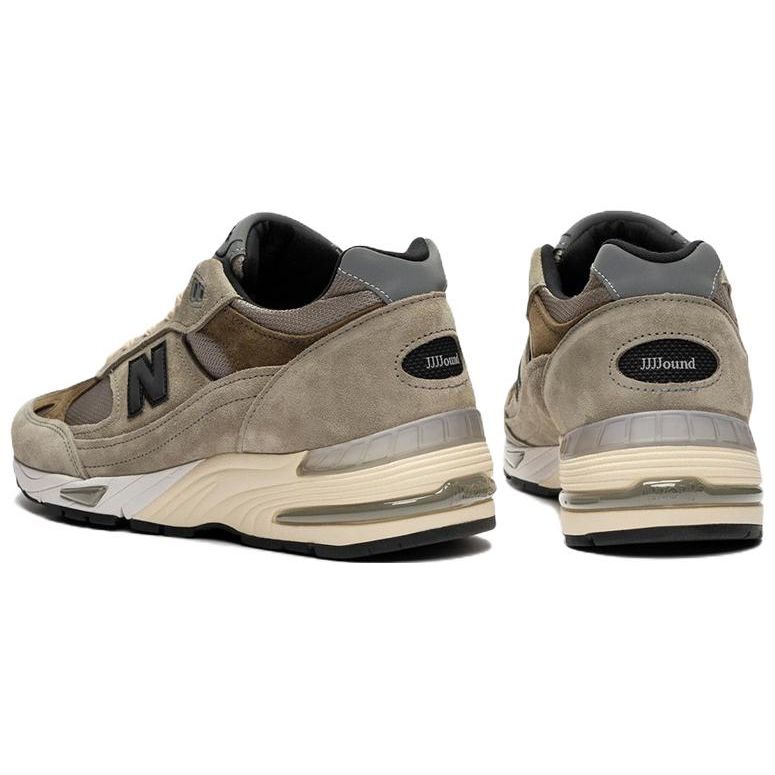 JJJJound x New Balance 991 Сделано в Англии Серые Мужские Кроссовки Булыжник Скрытый-Зеленый Черный M991JJA