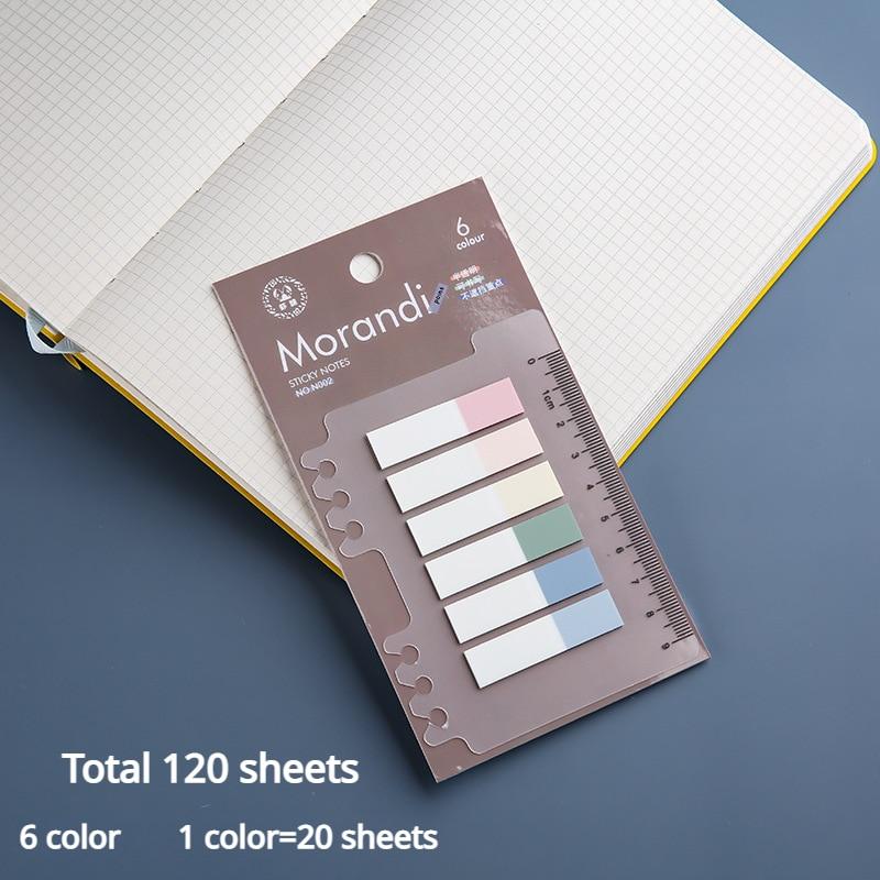 Solid Color Sticky Note Index Label Book Notebook Page Marker Paper Bookmark Tearable Waterproof Stationary Stickers