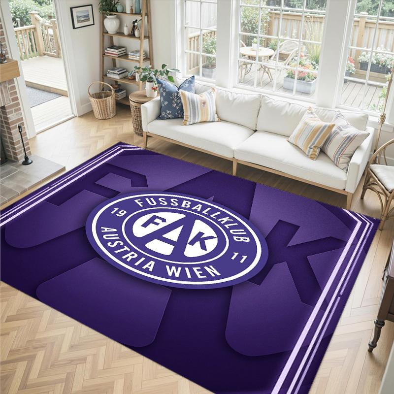 Austria Wien FC Design Crystal Velvet Carpet Cozy Non?Slip Printed Rug For Bedroom Living Room Entrance