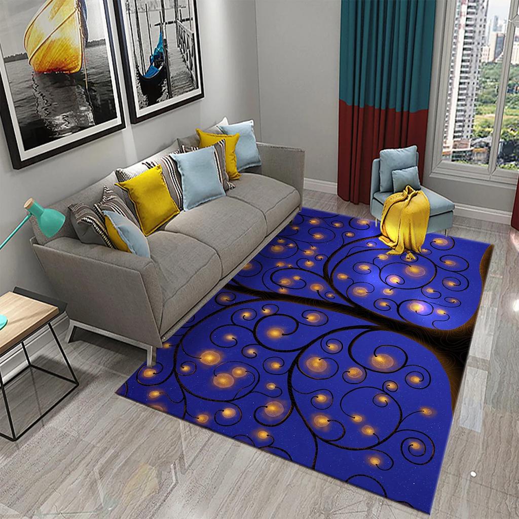 3D красочный ковер с абстрактным деревом для кухни, ванной, входа, нескользящий ковер, гостиная, балкон, спальня, декор, напольный коврик, коврики